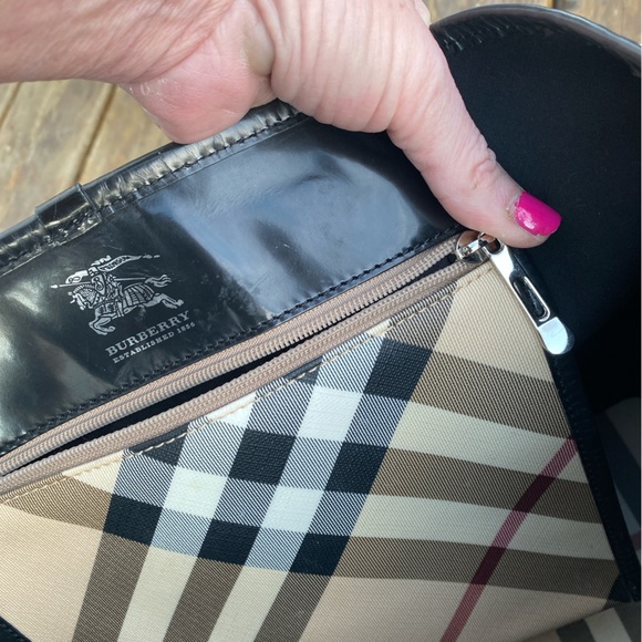 BURBERRY NOVA CHECK Shopper/Footed TOTE🔥HUGE!🔥PVC/Leather w/pouch🔥HOT ITEM!🔥 - Picture 6 of 15